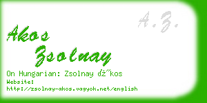 akos zsolnay business card